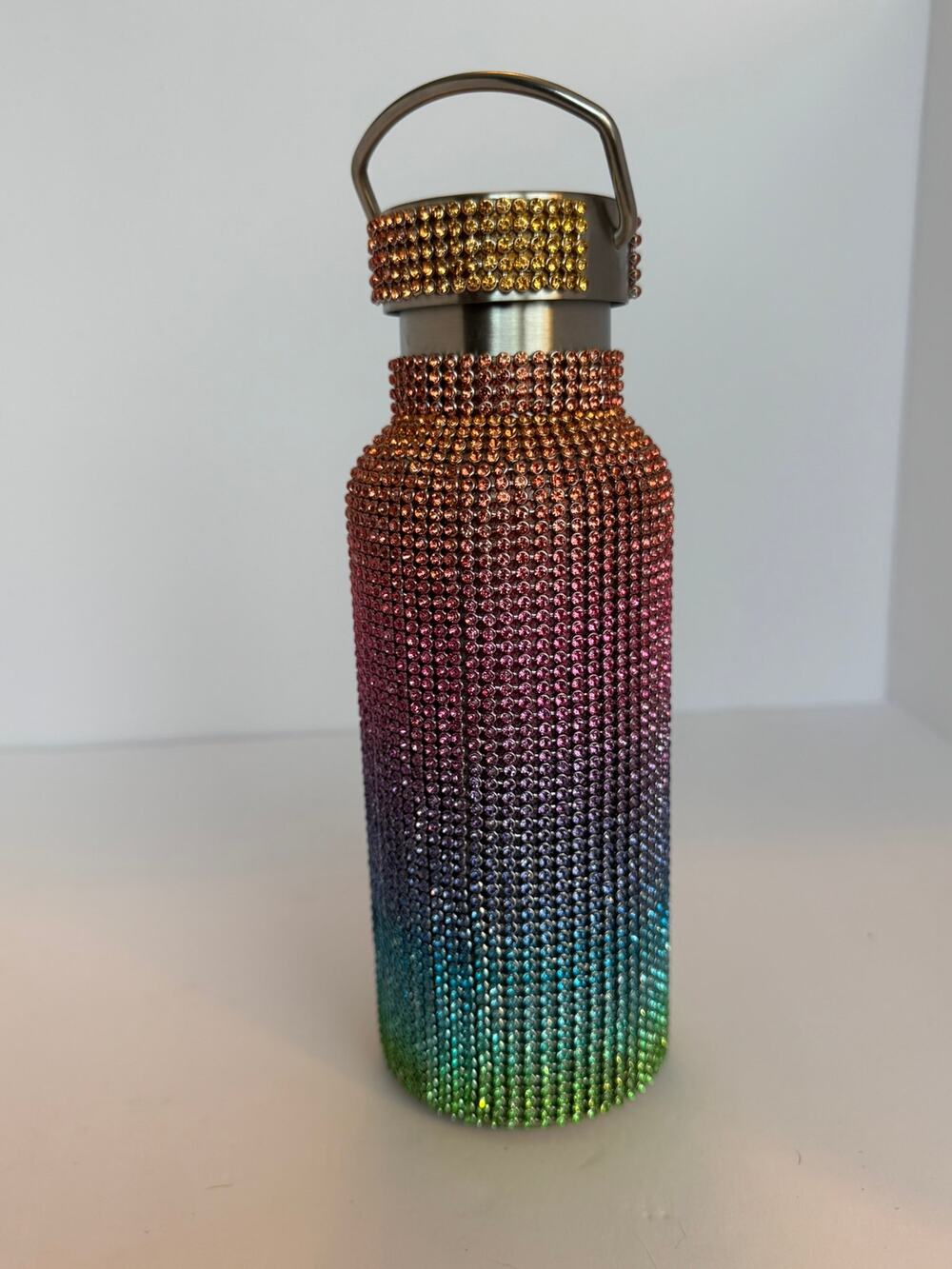 TOMO Bottle Rainbow Ombre Rhinestone Luxury Diamond Water Bottle New